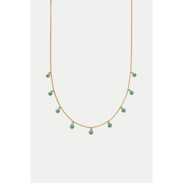 Daisy London Gold Plated Turquoise Charm Necklace