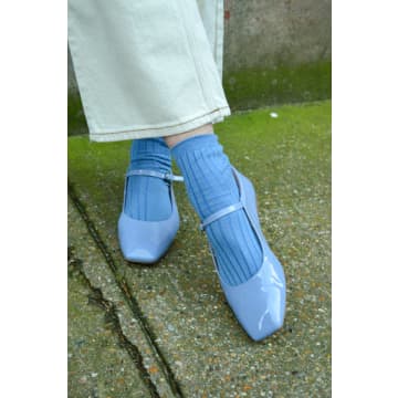 Shoe The Bear Maya Patent Ice Blue Ballerina Shoes