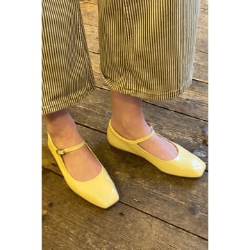Shoe The Bear Maya Patent Anise Yellow Ballerina Shoes