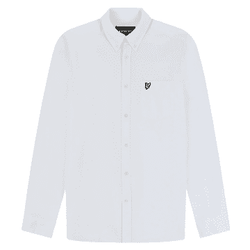 Lyle & Scott Regular Cotton Linen Button Down Shirt White
