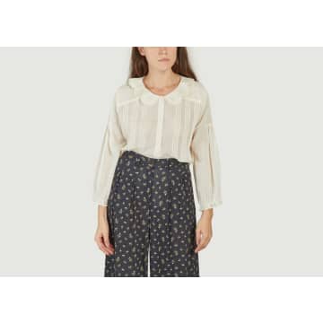 Emile And Ida Cowl-neck Blouse In White