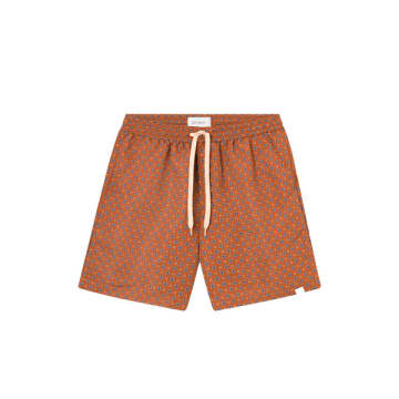 Les Deux Terracotta/pineapple Swim Shorts In Orange