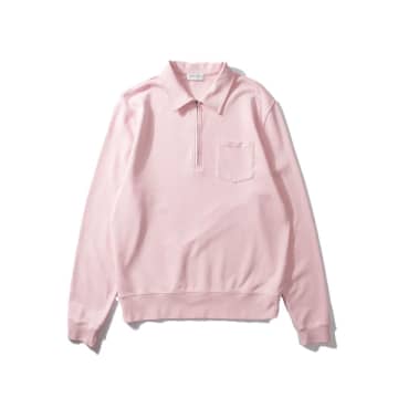 Edmmond Plain Pink 1/4 Zip Sweatshirt
