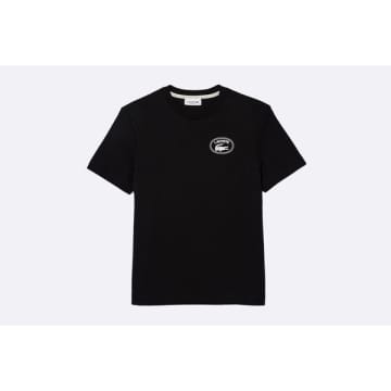 Shop Lacoste Wmns Regular Fit Signature Print T-shirt Black
