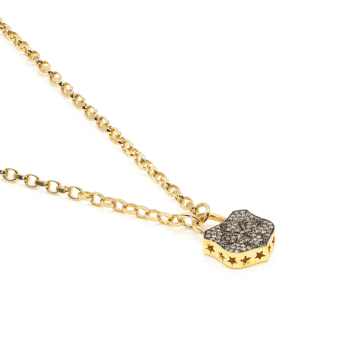 Kirstie Le Marque Diamond Chunky Lock Necklace In Gold