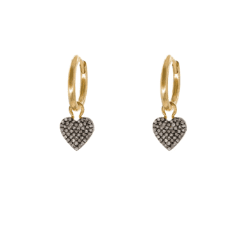 Kirstie Le Marque Diamond Heart Hoop Earrings In Gold