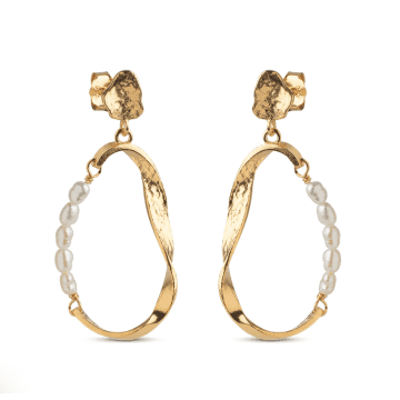 Enamel Copenhagen Aloma Pearl Small Earrings In Gold