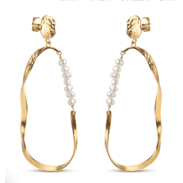Enamel Copenhagen Aloma Pearl Large Earrings In Gold