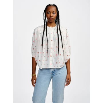 Bellerose Ink All Over Embroidered Blouse In White