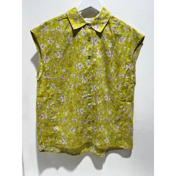 Indi And Cold Neon Floral Shirt In Green