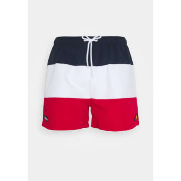 Ellesse Cielo Swim Shorts In Navy/ Red/ White In Blue
