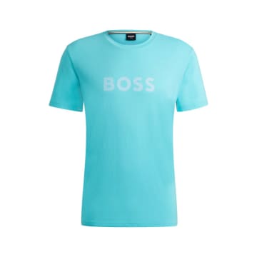 Hugo Boss Cottonjersey Regular Fit T-shirt In Turquoise/aqua 50503276 442 In Blue
