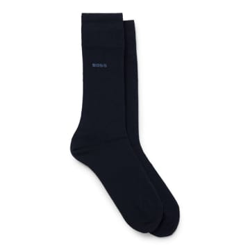 Hugo Boss 2 Pack Of Bamboo Touch Socks In Stretch Yarns In Dark Blue 50491196 401