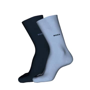 Hugo Boss 2 Pack Of Bamboo Touch Socks In Stretch Yarns In Light Pastel Blue 50491196 451