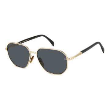 David Beckham Sunglasses Db 1132/f/s Rhl In Gold Black