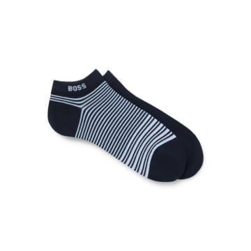 Shop Hugo Boss 2-pack Of Ankle Length Socks In Dark Blue 50515079 401