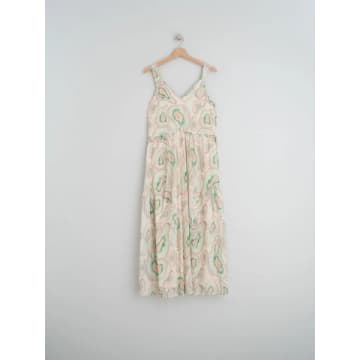 Indi And Cold Kii65 Floral Organic Cotton Dress In Green