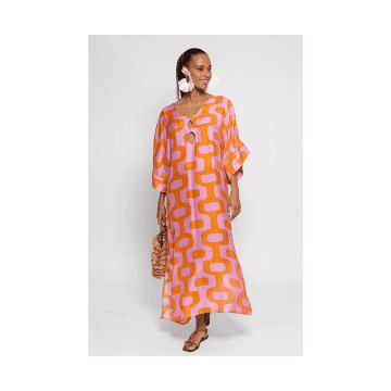 Sundress Leandre Geometric Lima Print Dress Col: Pink/orange, Size: M/