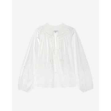 Rails Lucinda Embroidered Tie Neck Top Size: M, Col: Off White