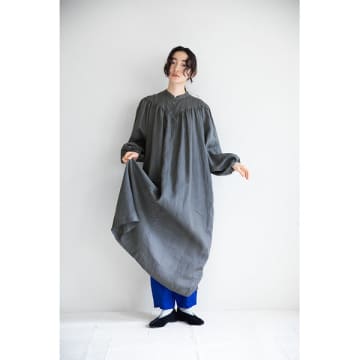 Fog Linen Work Jeanne Dress In Grey