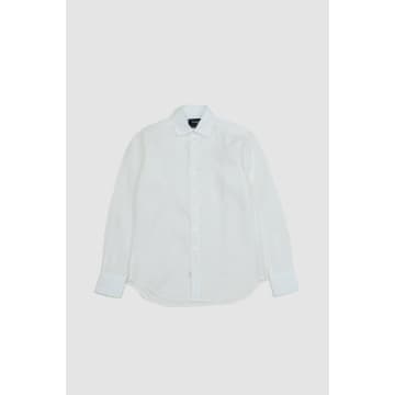 Drake's The Linen Summer Shirt Ecru In White