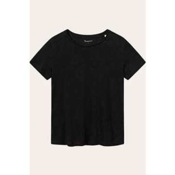 Knowledge Cotton Linen Black Jet T-shirt
