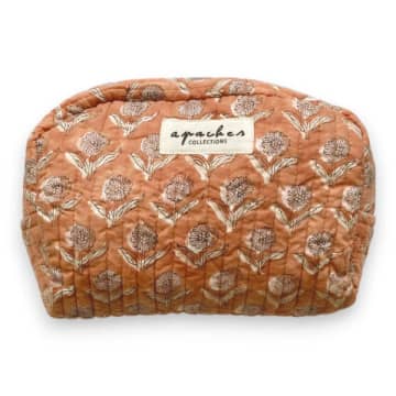 Apaches Small Gaya Cotton Toiletry Bag Color: Lotus Madeleine In Brown