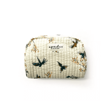 Apaches Small Gaya Cotton Toiletry Bag Color: Vanilla Cherry In Neutral