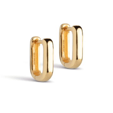 Enamel Copenhagen Square Hoops Earrings In Gold