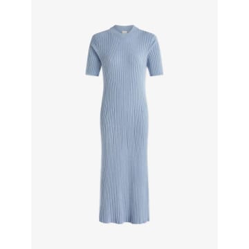 Shop Varley Maeve Rib Knit Midi Dress In Blue