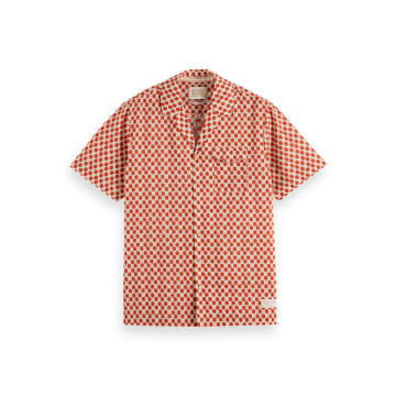 Shop Scotch & Soda Short Sleeve Printed Shirt In Red