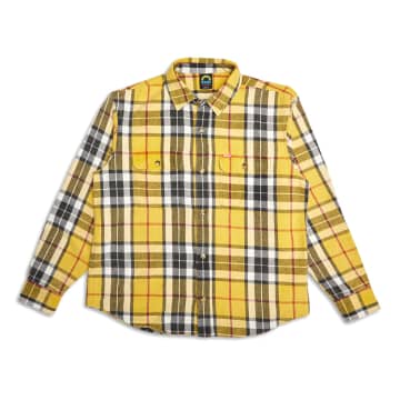 Deus Ex Machina Vacay Check Shirt (honey Gold) In Yellow