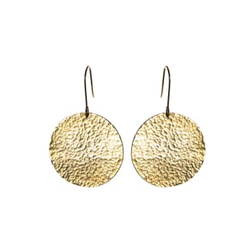 Shop Just Trade Asha Large Circle Drop Earrings In Brass