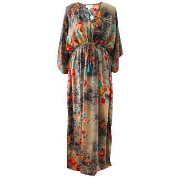 Shop Powell Craft 'merida' Colourful Floral Batwing Dress