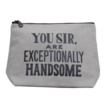 Alphabet Bags "you Sir" Are Exceptionally Handsome Wash Bag In Gray
