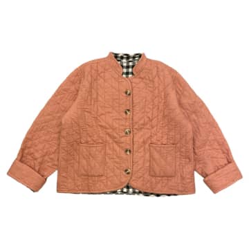 Behotribe  &  Nekewlam Jacket Quilted Cotton Tea Rose Pink In Orange