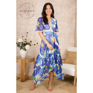 Hope & Ivy Ally Dress In Blue