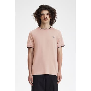 Fred Perry Men's Twin Tipped Crew Neck T In Pink