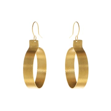 Just Trade Maya Hoop Earrings In Brass