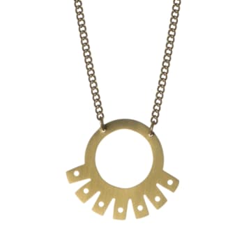 Just Trade Inca Fan Necklace In Gold