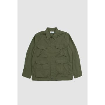 Universal Works Parachute Field Jacket Olive Recycled Poly Tech In Green