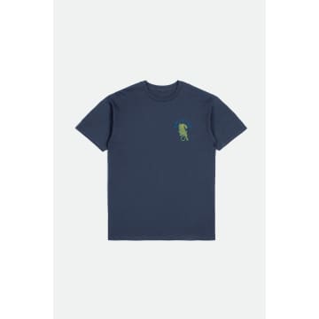 Brixton Washed Navy Seeks Short Sleeves Standard T Shirt In Blue