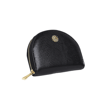 Pom Textured Faux Leather Purse In Black