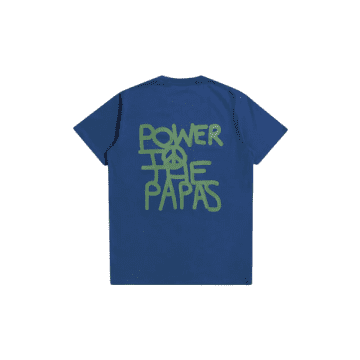 Far Afield Basic T-shirt Power To The Papas In Stargazer Blue From