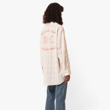 Nudie Jeans Monica Embroidered Shirt Off White