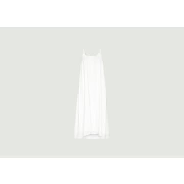 Knowledge Cotton Apparel Stripe Structure Strap Dress In White