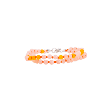 Hn Pink Mashan Jade, Citrus & Orange Beaded Bracelet