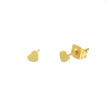 Les Cléias Acier Inoxydable Small Heart Stud Earrings In Gold