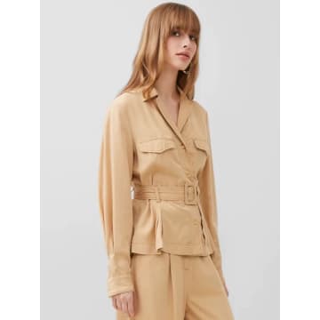 French Connection Elkie Twill Belted Jacket | Biscotti In Camel