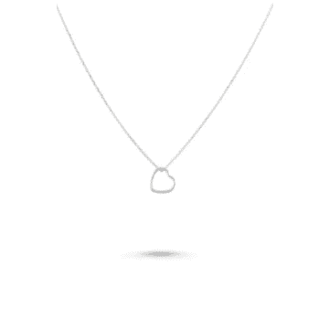 One & Eight Ltd 2228 Silver Open Heart Necklace In Metallic